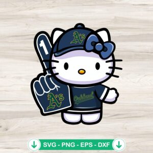 Hello Kitty Oakland Athletics svg file for cricut cutting machine