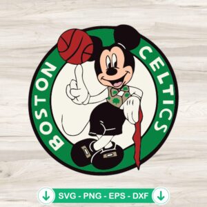 Boston Celtics Mickey SVG file for Cricut cutting machine