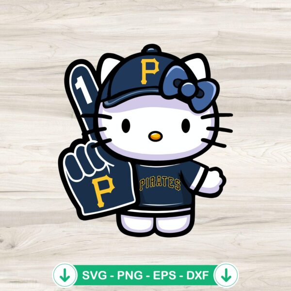 Pittsburgh Pirates Kitty MLB SVG file for cricut and cutting machine