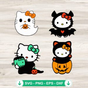 Hello Kitty Halloween Bundle SVG file for Cricut cutting machine