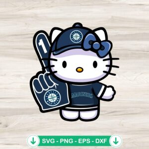 Seattle Mariners Hello Kitty SVG file for Cricut cutting machine