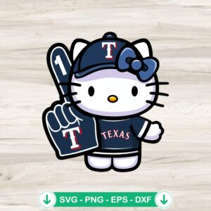 Texas Rangers Hello Kitty MLB svg file, cricut svg cut file