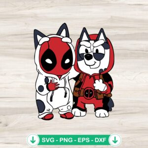 Deadpool Bluey SVG file for cricut cutting file and DIY projects
