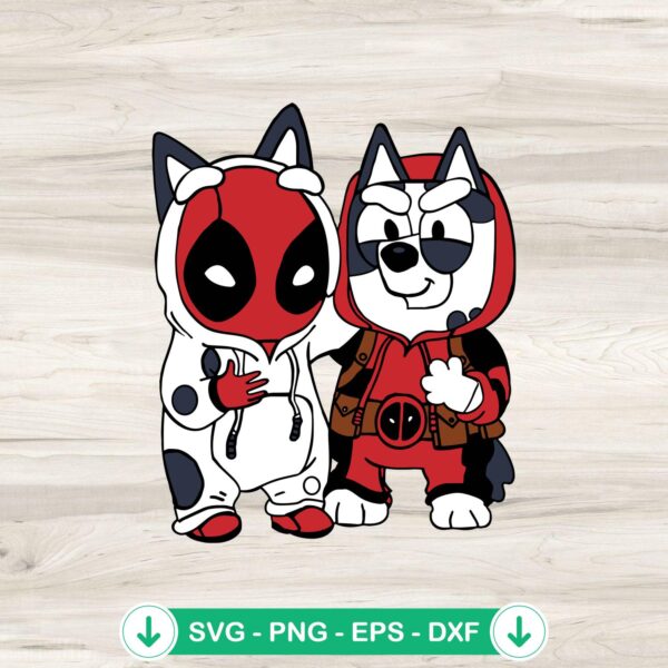 Deadpool Bluey SVG file for cricut cutting file and DIY projects