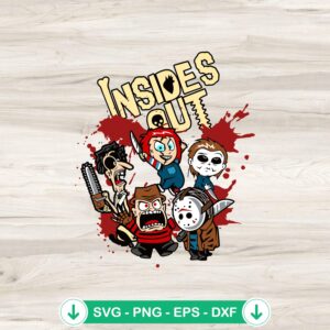 Insides Out Halloween Horror Characters SVG file for Cricut