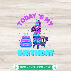 Cute Loot Llama Today Is My Birthday svg file for cutting machine