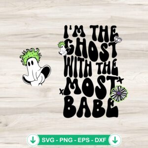 Cute Boo Ghost Beetlejuice SVG file for cutting machines