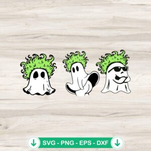 Cute Ghost Beetlejuice Hair SVG bundle for Cricut cut file