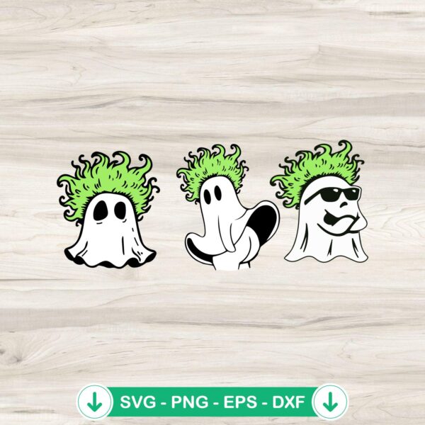 Cute Ghost Beetlejuice Hair SVG bundle for Cricut cut file