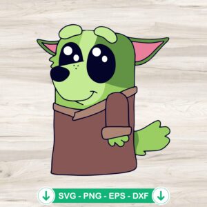 Bluey As Baby Yoda SVG file for Cricut cutting machine