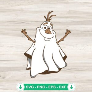 Cute Olaf Ghost SVG file for Halloween Cricut cutting projects