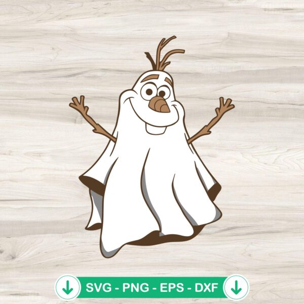 Cute Olaf Ghost SVG file for Halloween Cricut cutting projects