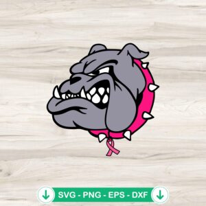 Bulldogs Pink Breast Cancer Ribbon SVG file, cutting file