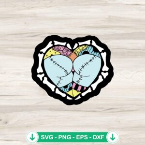 Sally Skellington Booty Skeleton SVG file for Cricut cutting machine