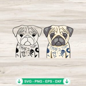 Funny Tattoo Dog Puppy SVG file for Cricut cutting machine