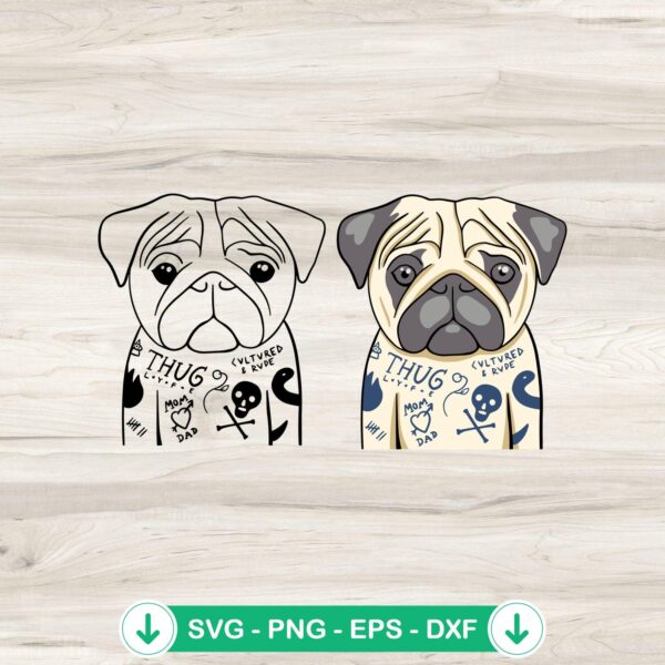 Funny Tattoo Dog Puppy SVG file for Cricut cutting machine