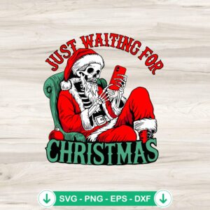 Skeleton Santa SVG file for Christmas crafts, cricut svg, cutting file