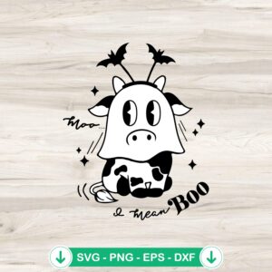 Cute Cow Ghost SVG file for Halloween, Cricut cut files