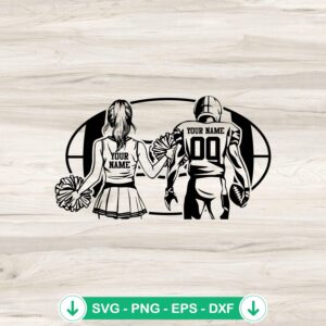 Football Player and Cheerleader SVG file for Cricut cutting machine