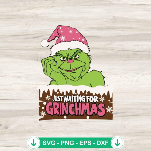 Grinch Waiting For Christmas SVG file, cutting file for Cricut