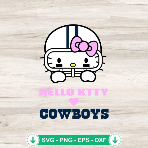 Hello Kitty Love Cowboys SVG file for Cricut cutting machines