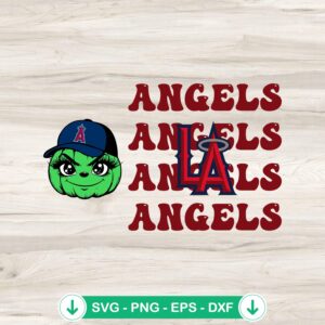 Grinch Face LA Angels Baseball SVG file for Cricut and Silhouette