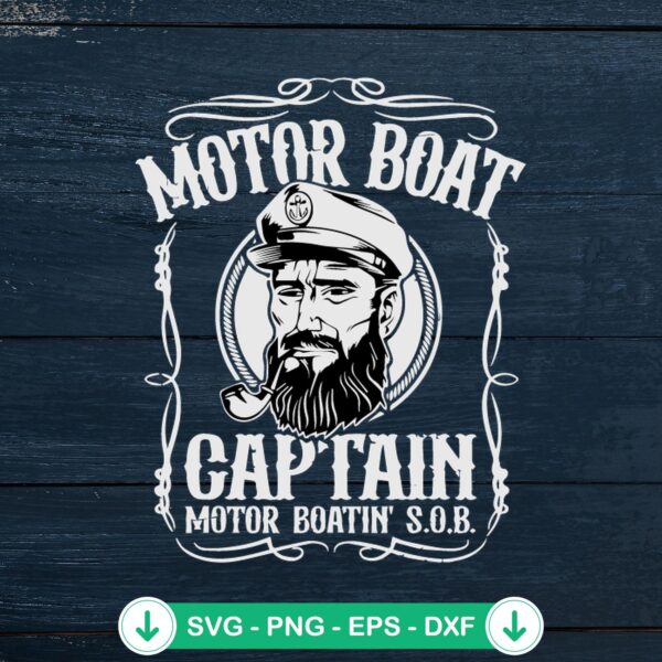 Motor Boat Captain SVG file for Cricut cutting machine