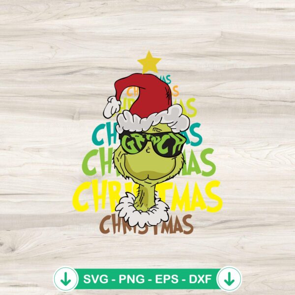 Grinch Christmas Tree SVG file, funny Grinch cut file
