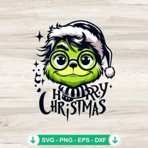 Grinch Harry Christmas SVG file, funny sunglasses cricut svg