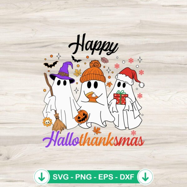 Happy Hallothanksmas Ghost SVG file for Cricut cutting