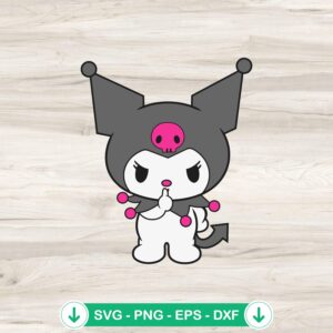 Kuromi Middle Finger SVG file for Cricut cutting machine