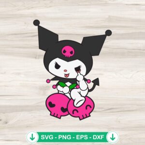 Kuromi Skeleton Middle Finger SVG file for cricut cutting