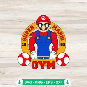 Super Mario Gym SVG file for Cricut and cutting projects