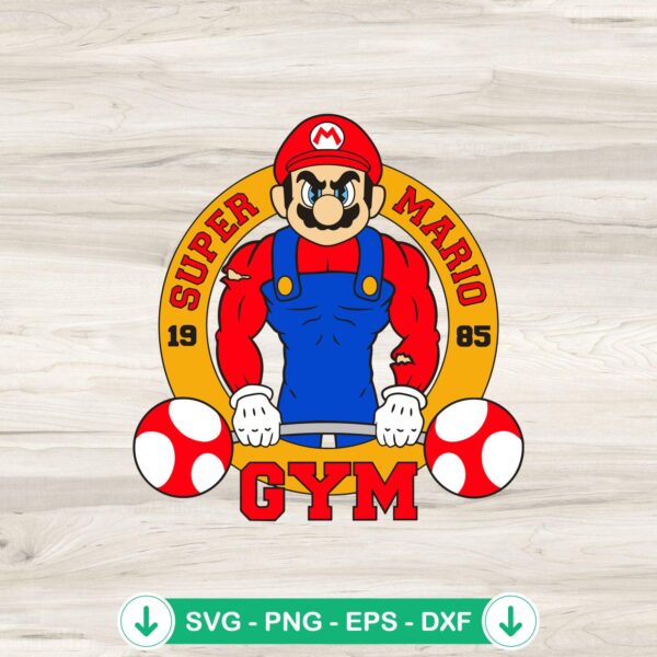 Super Mario Gym SVG file for Cricut and cutting projects
