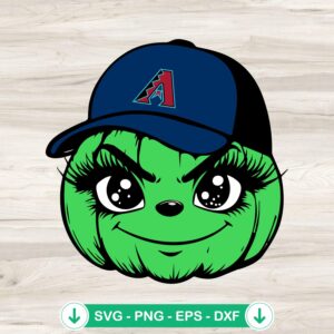 Grinch Arizona Diamondbacks Baseball SVG file, funny MLB team cut file