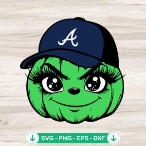 Grinch Atlanta Braves MLB baseball SVG file for cutting machines