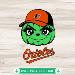 Grinch Pumpkin Baltimore Orioles Baseball svg file for cutting machine