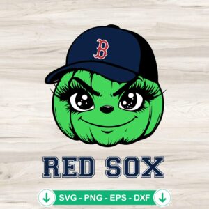 Grinch Pumpkin Boston Red Sox MLB svg file for cutting