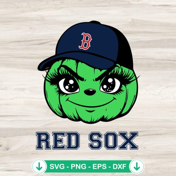 Grinch Pumpkin Boston Red Sox MLB svg file for cutting