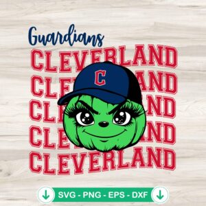 Grinch Pumpkin Cleveland Guardians baseball SVG file for cutting