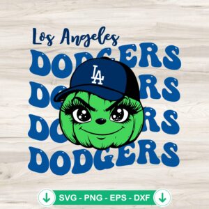 Grinch Dodgers Baseball SVG file for cutting machine