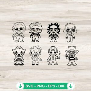 Chibi Horror Killers SVG file for cutting machine projects