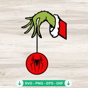Grinch ornament SVG file featuring Spider Man cut file