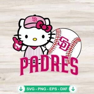 Hello Kitty Pink San Diego Padres SVG file for cutting machines