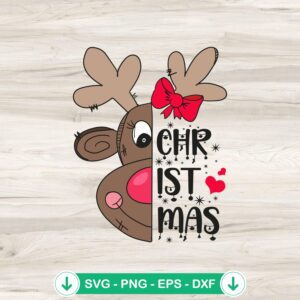 Reindeer Face Christmas SVG file for Cricut and cutting machines