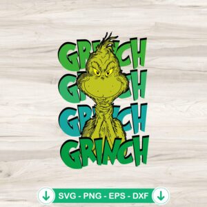Retro Grinch Christmas SVG file for Cricut cutting machine