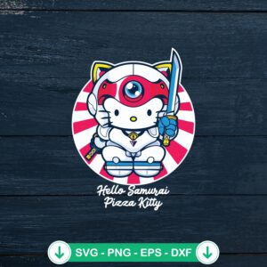 Hello Samurai Pizza Kitty SVG file for Cricut cutting machine