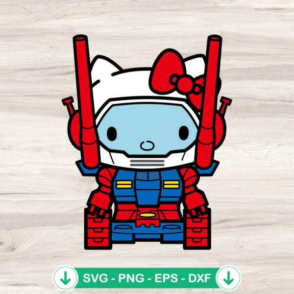 Hello Kitty Guntank SVG file for Cricut cutting file