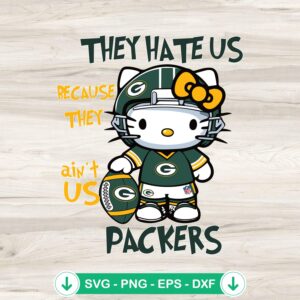 Hello Kitty Green Bay Packers SVG file for Cricut cutting machine