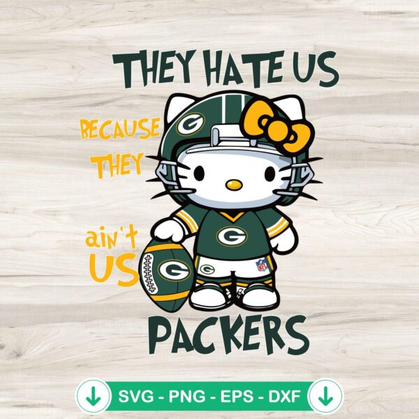 Hello Kitty Green Bay Packers SVG file for Cricut cutting machine